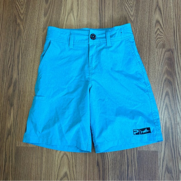Pelagic High Performance Deep Sea Hybrid Board Shorts Fishing Blue Youth Size 23 - Picture 1 of 9